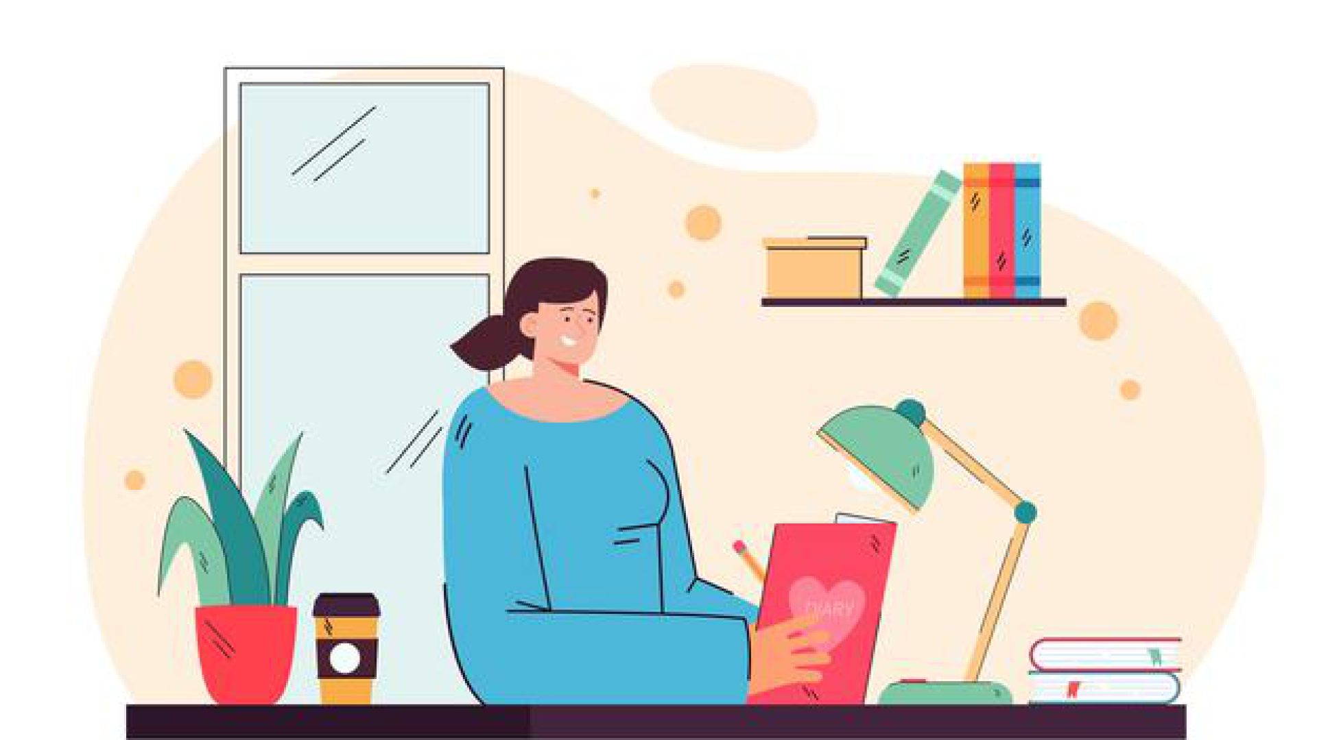 cute-girl-writing-diary-sitting-desk-flat-illustration_74855-15392